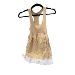 Gypsy of Hollywood Boho Ruffle Dress S Art To Wear Butter Yellow Sleeveless